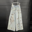 WTHT Vintage 2025 Summer Women's Bandage Single-breasted Denim Vest Fashion High-waisted Loose Wide Leg Jeans Female 1LS1482