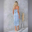 Sling Dress Women Denim Long Dresses V Neck Sleeveless High Waist Y2k Streetwear Vestidos Zipper Sexy Slim Bodycon Hollow Out