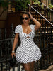 Wmstar Dresses Women Wholesale Dot Print  Mini Dress Sexy Club Outfits Stretch Sexy Streetwear Mini Dresses Dropshipping New
