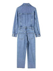 Autumn Denim Jumpsuit for Women Overalls Woman Jean Overalls Long Sleeve Elegant Jumpsuits Y2k Streetwear 2024 Turn Down Collar