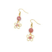 Astrid gold flower and pink agate earrings