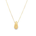 Box Chain Solid Tear Drop Charm Necklace (H285)