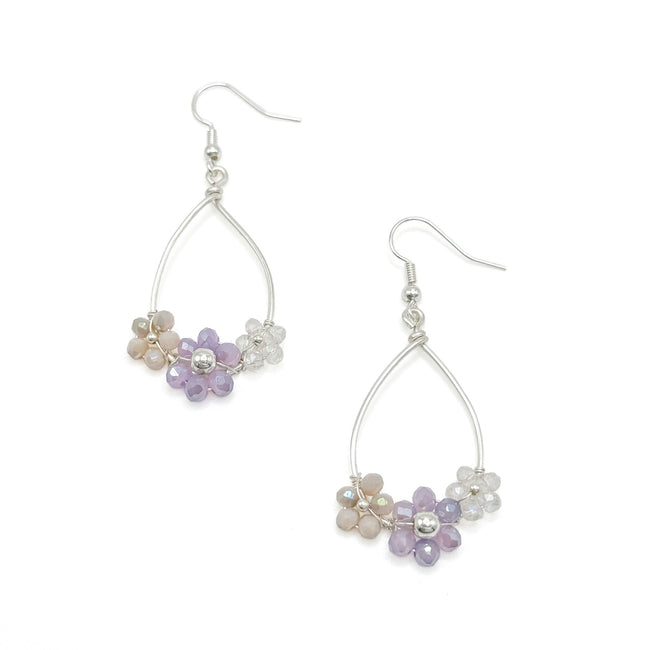 Daphne silver and crystal flower earrings