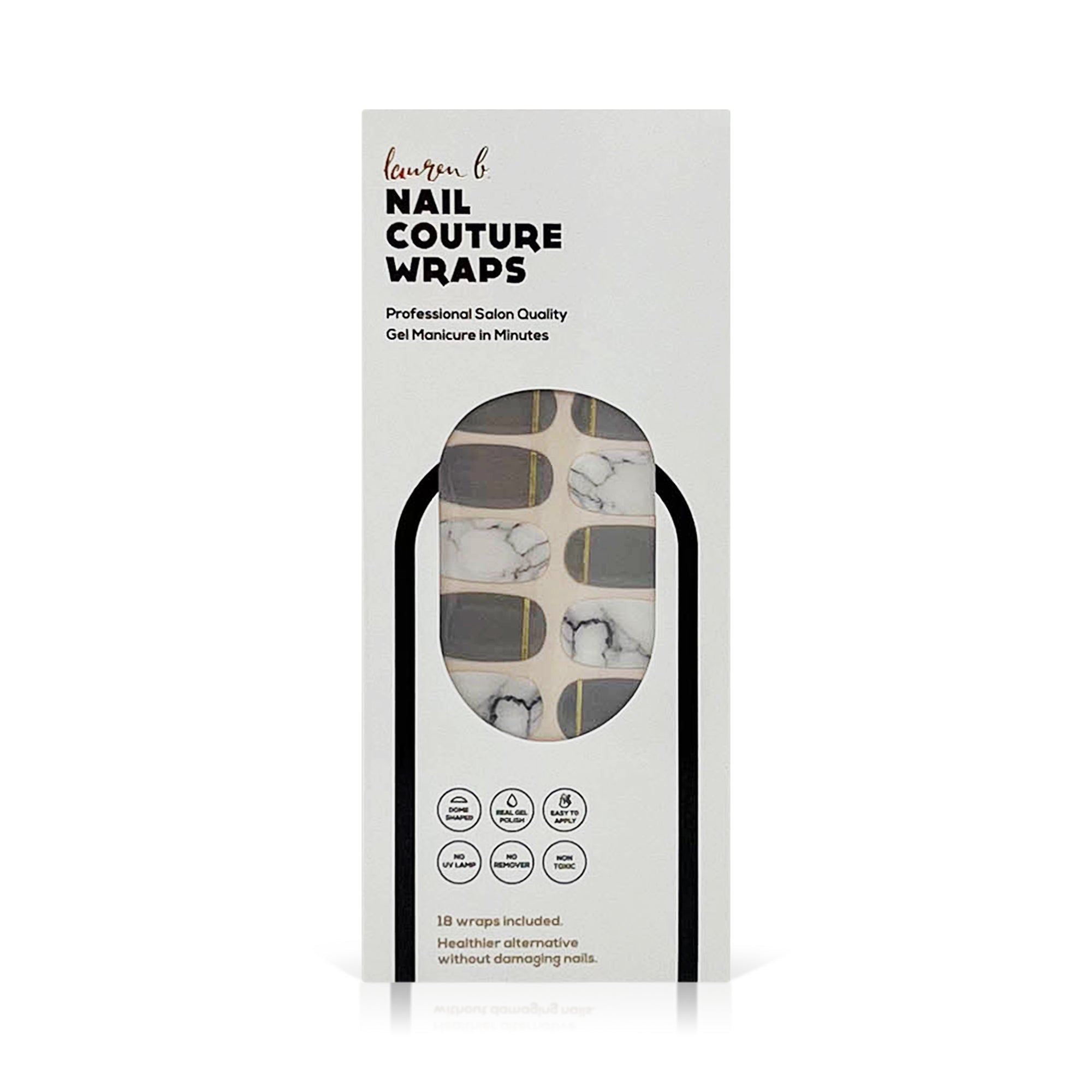 Grey & Gold Marble Gel Nail Wrap