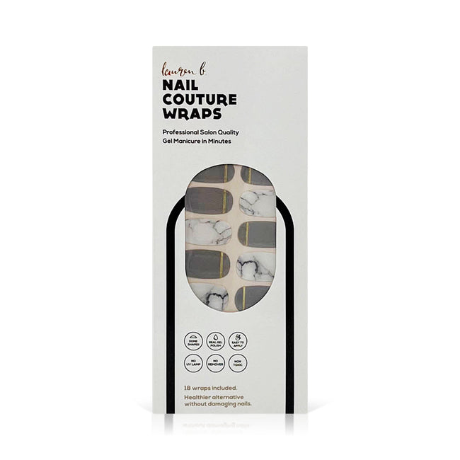 Grey & Gold Marble Gel Nail Wrap