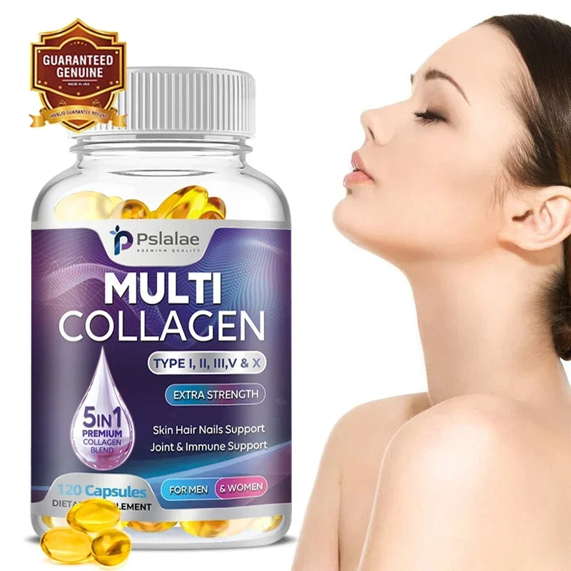 Multiple Collagen Complex - Type I, II, III, V, X, Grass Fed and Non-GMO Hydrolyzed Collagen Peptide Supplement