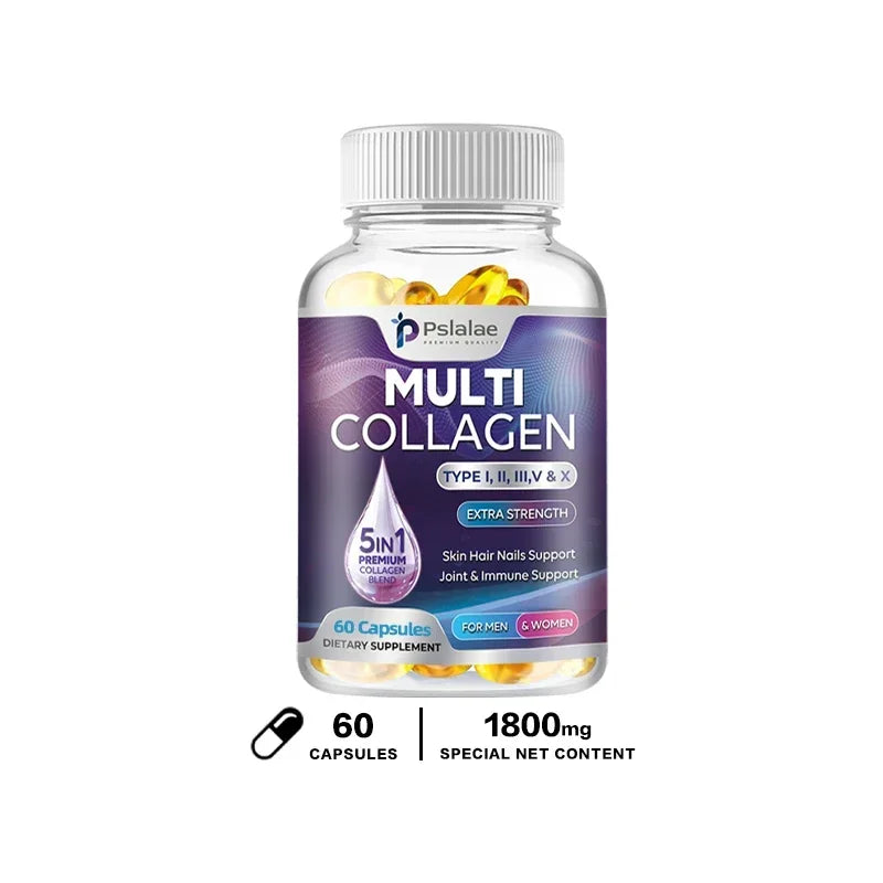 Multiple Collagen Complex - Type I, II, III, V, X, Grass Fed and Non-GMO Hydrolyzed Collagen Peptide Supplement