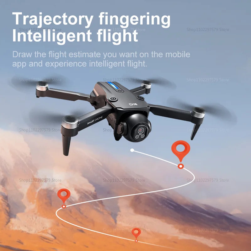 2025 New D18 Drone with 8K HD 150° Electric dual camera Angle Obstacle Avoidance Foldable Quadcopter for Aerial Photography Toy