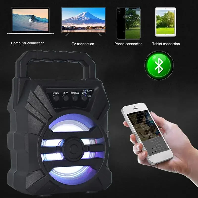 500mAh Bluetooth speaker Sound box high power bluetooth speakers TF Udisk karaoke handheld sound subwoofers for dancing