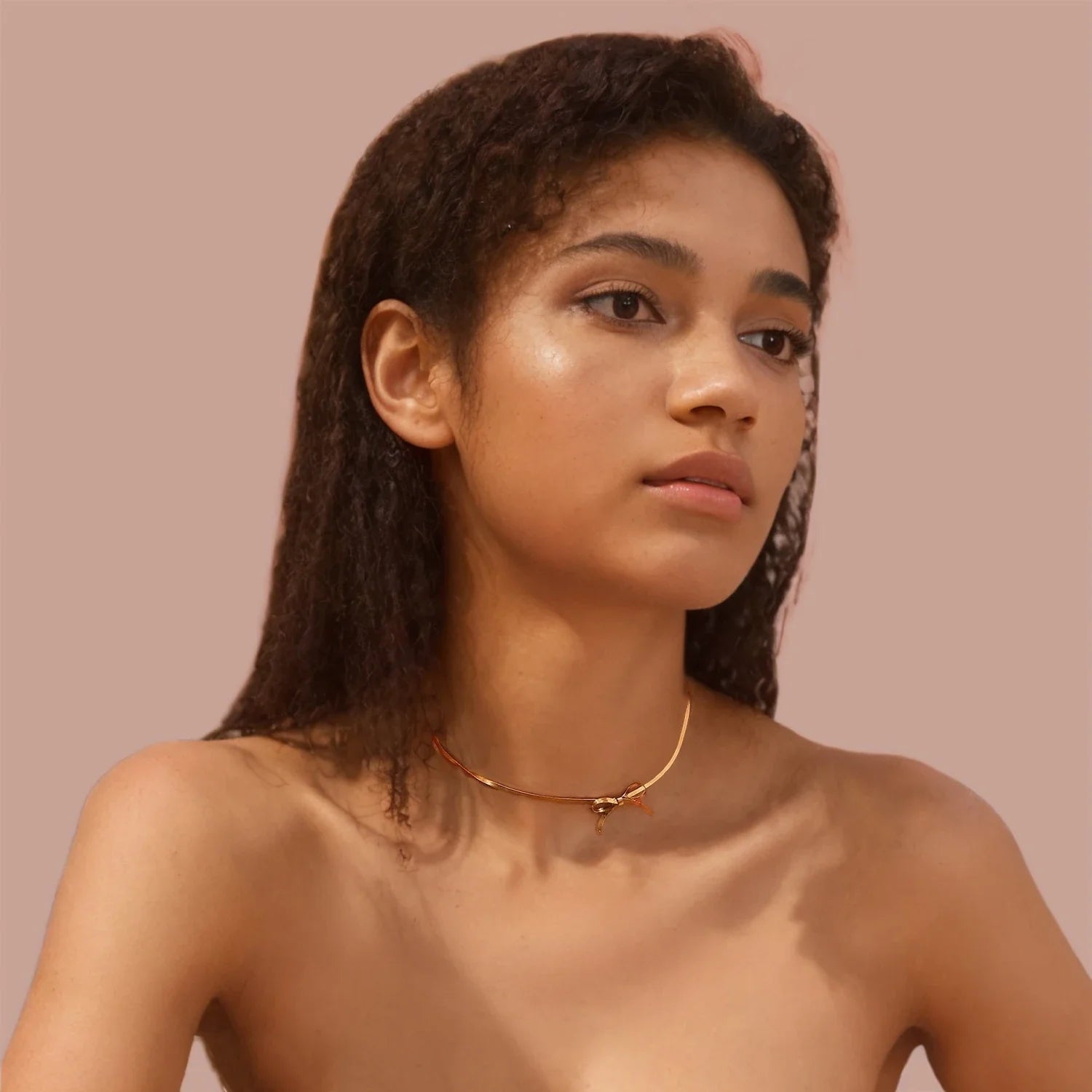 Bow Collarbone Necklace Stainless Steel Jewelry Personality Girl Party Accessories Snake Bone Chain