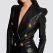 Women's PU Leather Blazer Dress 2025 - Slim Fit Office Suit, Minimalist Chic Work Attire