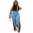2 Pieces Women's Sets 2025 Spring Summer Denim Sleeveless Suit Tops And Wide Leg Pants Suits Two Piece Set Tracksuit Outfit