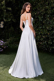 Satin A-Line Bustier Bridal Dress