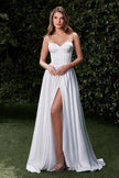 Satin A-Line Bustier Bridal Dress