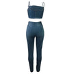 Summer Jeans Outfits 2024 Women Clothes Sets 2 Piece Birthday Party Club Sexy Crop Top and Pants Denim Two Piece Mathcing Set