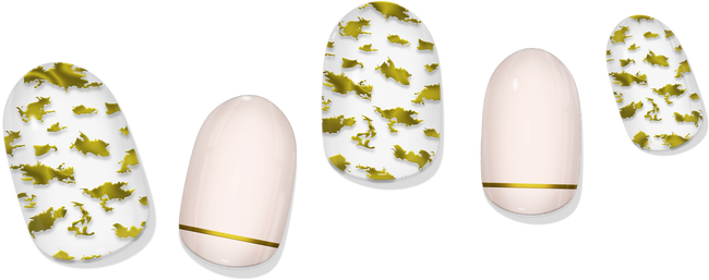 Gold Leaf & Blush Gel Nail Wrap Easy Non-Toxic No Dry Time