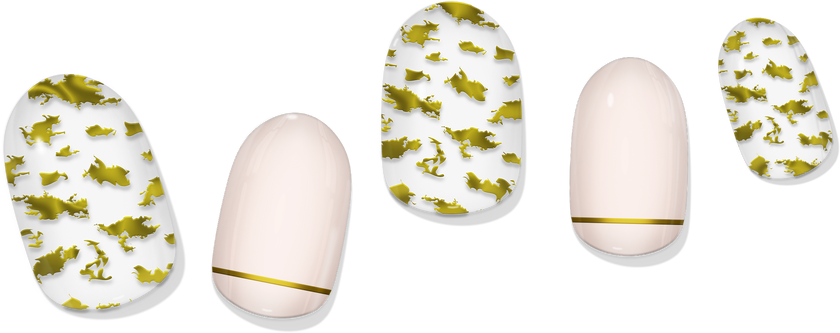 Gold Leaf & Blush Gel Nail Wrap Easy Non-Toxic No Dry Time