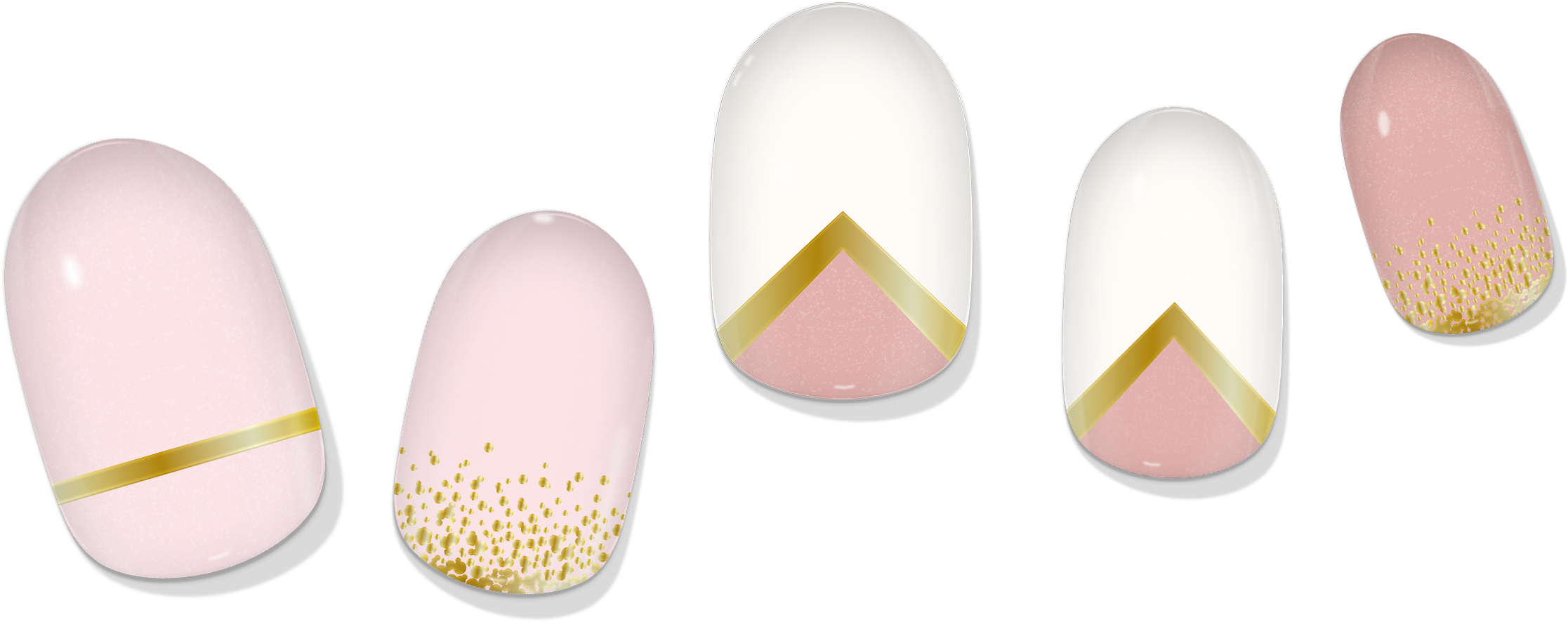 COLOR CHANGE Pink & Gold Delicate Geometric Gel Nail Wrap