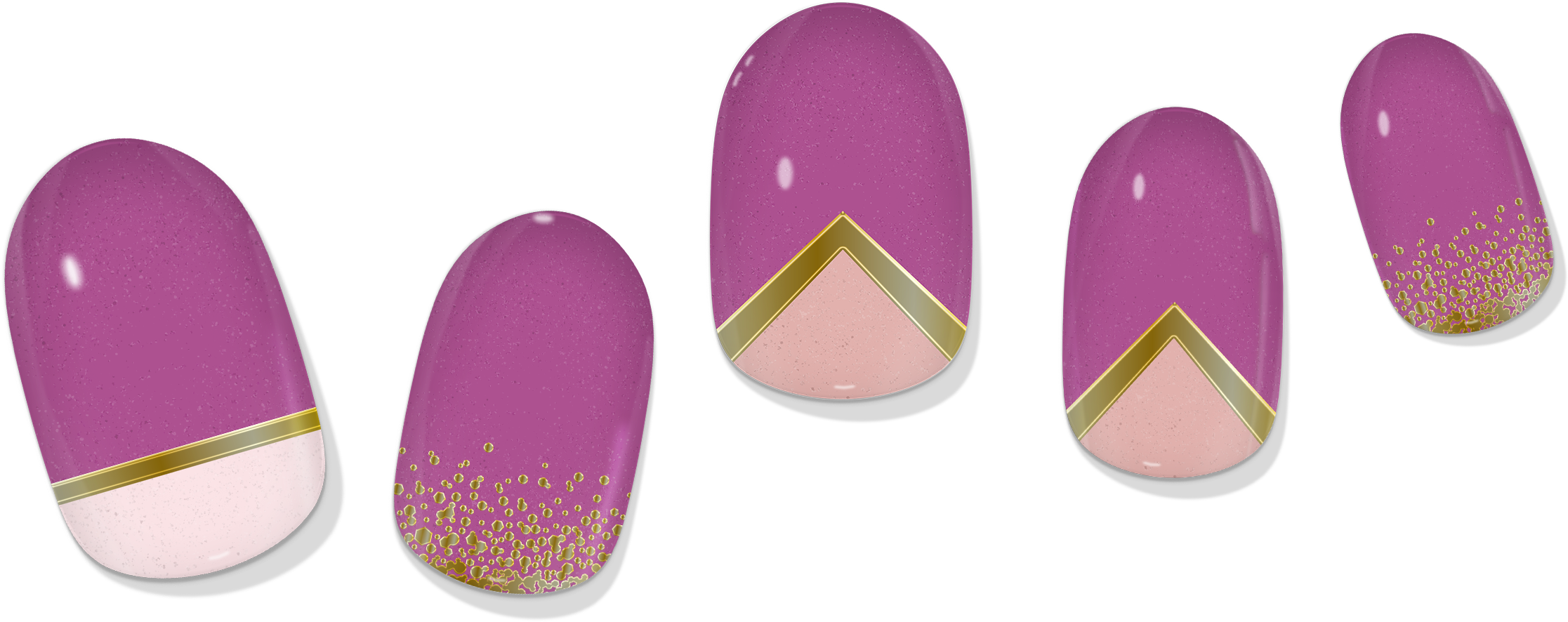 COLOR CHANGE Pink & Gold Delicate Geometric Gel Nail Wrap