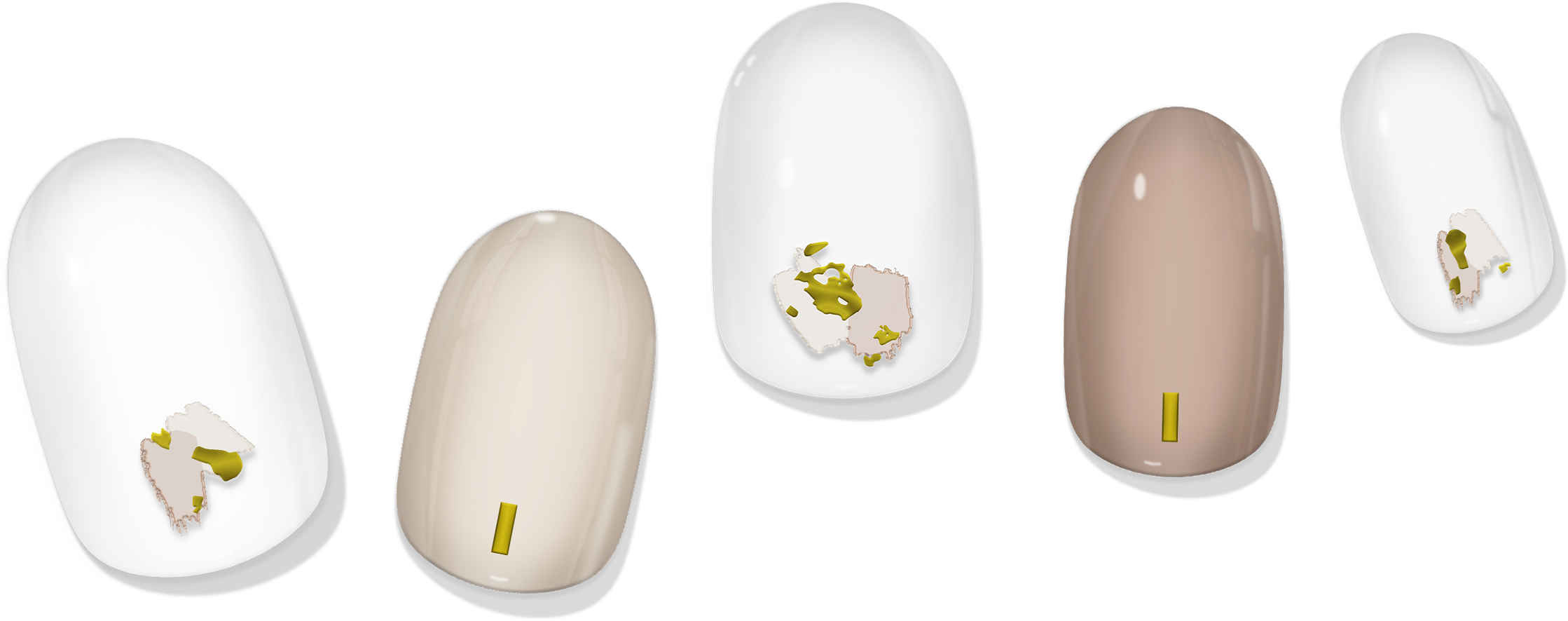 Milky Beige Abstract Gel Nail Wrap