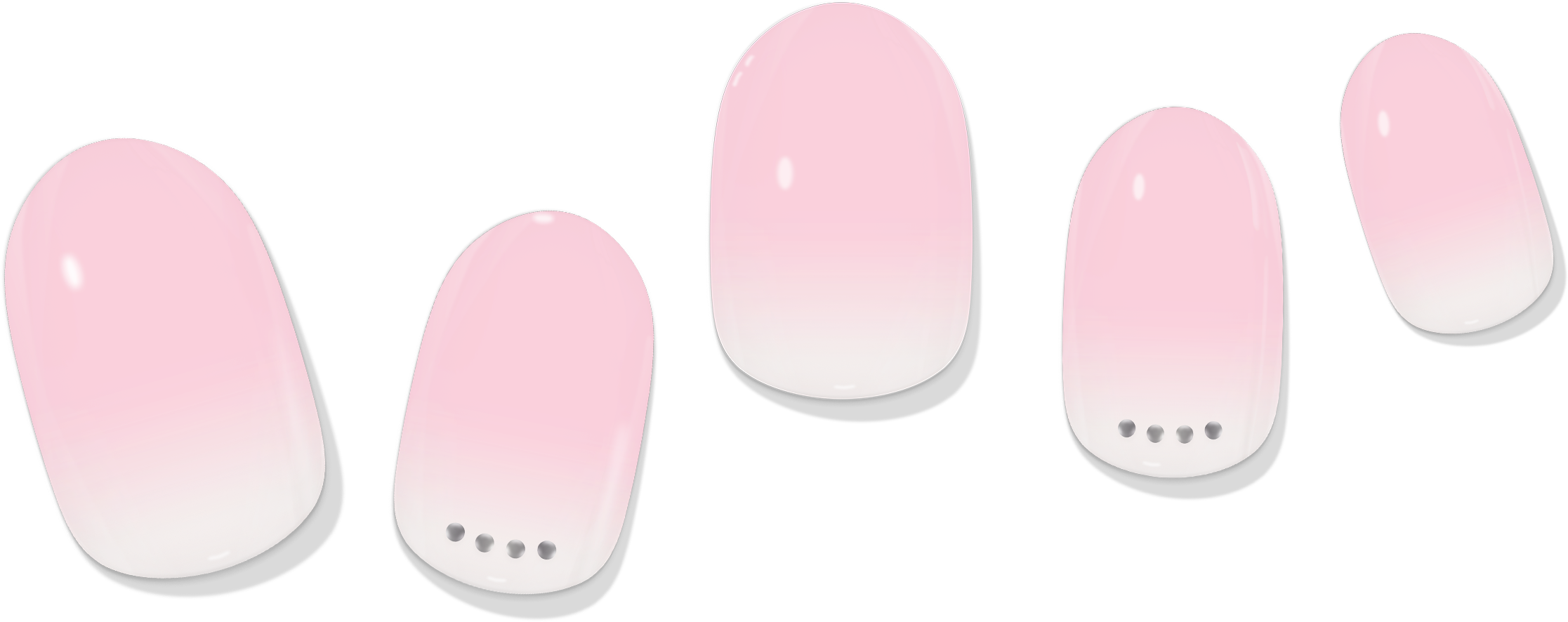 Soft Pink Gradient Embellished Gel Nail Wrap